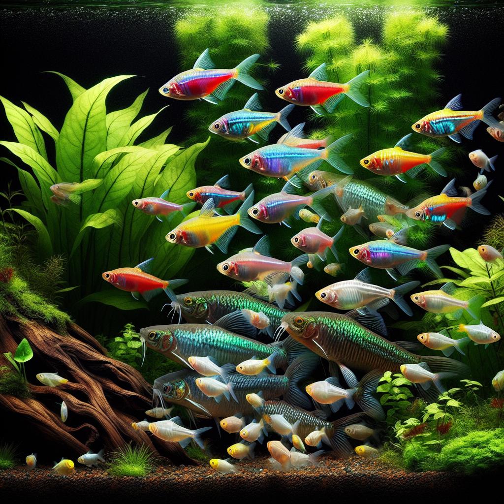 Neon Tetra ile uyumlu yosun temizleyiciler